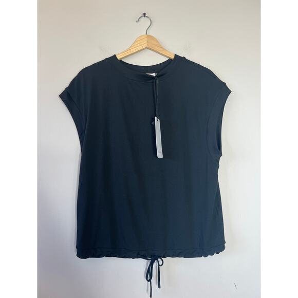 NWT Varley Ferndale Relaxed Drawcord Active Fit Top Black Size: Extra Small - Picture 2 of 7